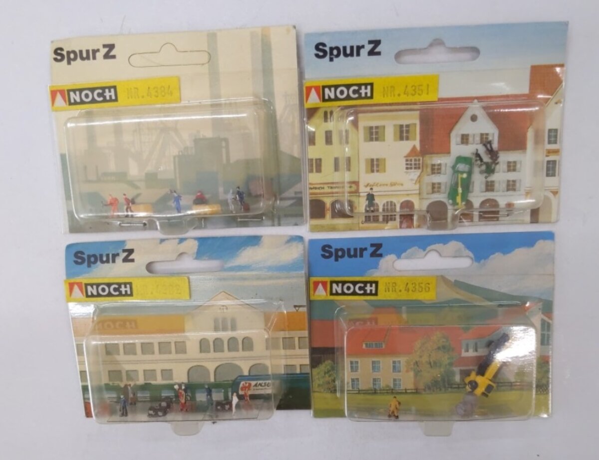 Noch L-6 Lot of 4 Z Scale Various Figure Packs, City People, Workers