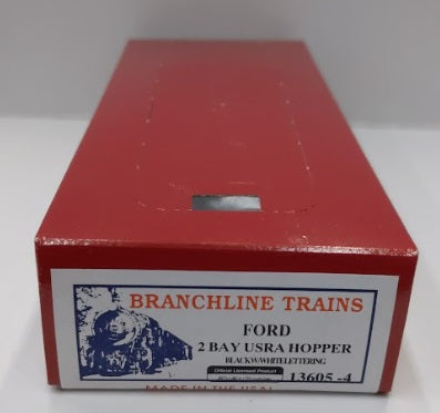 Branchline Trains 13605-4 HO Black Ford USRA 2 Bay Hopper White Lettering Kit