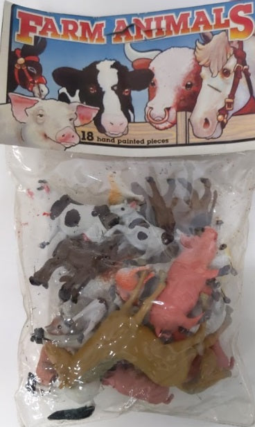 Tim Mee Toy O Farm Animals Hand Painted (Bag of 18)