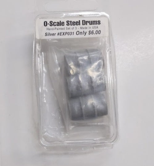 Scenic Express EXP031 O Silver Steel Drums (Set of 3)