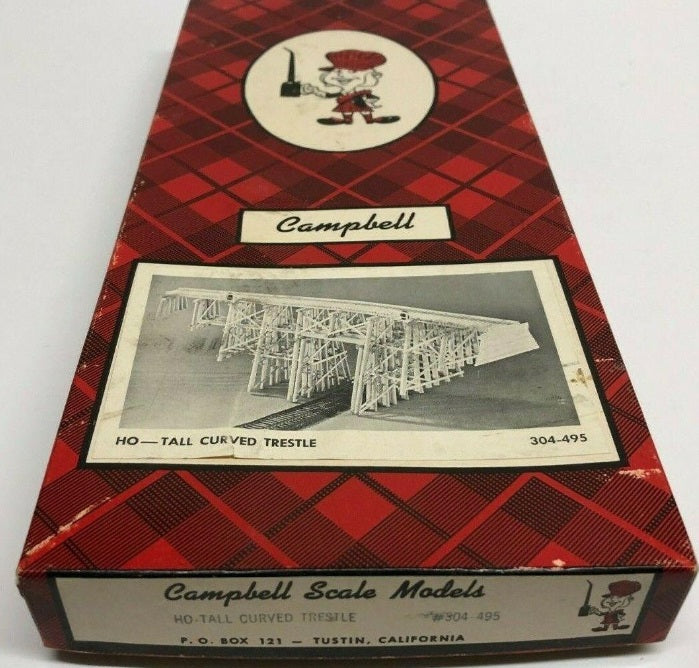 Campbell Scale Models 304-495 HO Tall Curved Trestle Building Kit