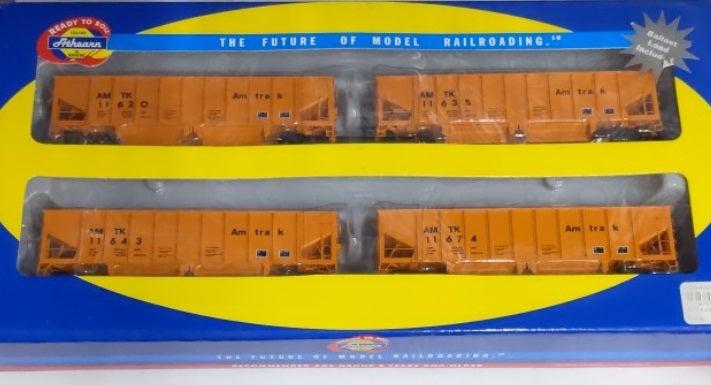 Athearn 95714 HO Amtrak 40' Outside Braced Ballast Hopper Cars (Pack of 4)