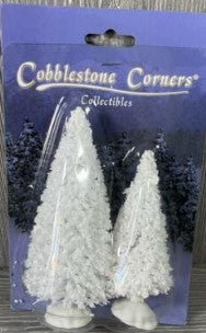 Greenbrier International 86826 HO Cobblestone Corners Snow White Pine Trees