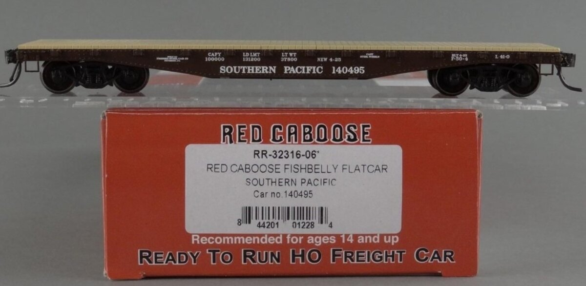 Red Caboose RR-32316-06 HO Southern Pacific Fishbelly Flat Car # 140495