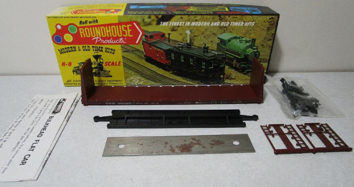 Roundhouse 1306 HO SSW Cotton Belt 60' Bulkhead Flat Car Kit