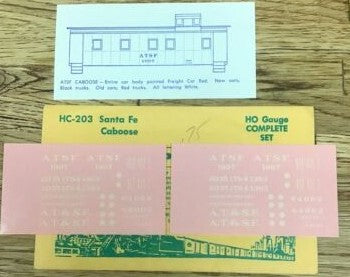 Champ Decals HC-203 HO Santa Fe Caboose Decal Set