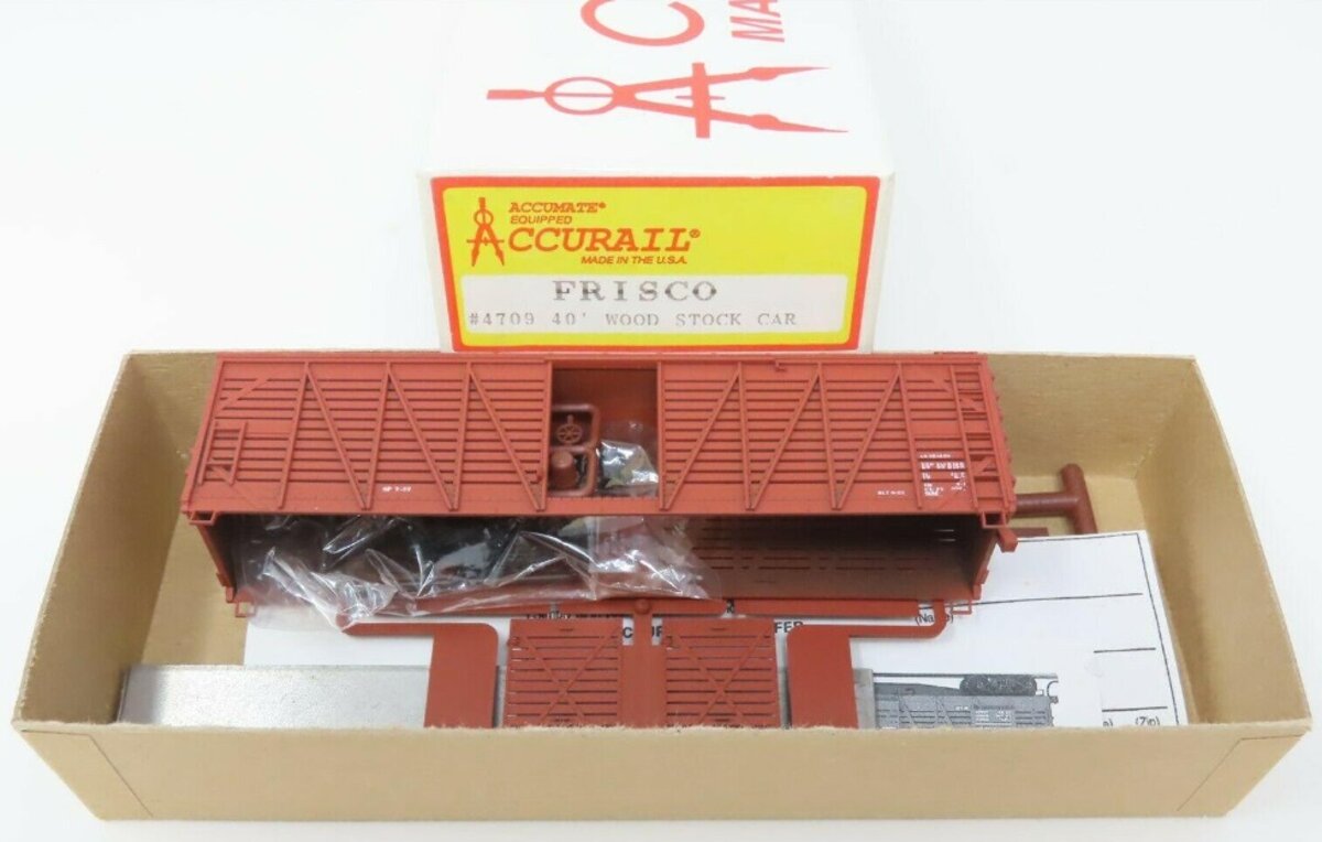 Accurail 4709 HO Frisco 40' Wood Stock Car Kit