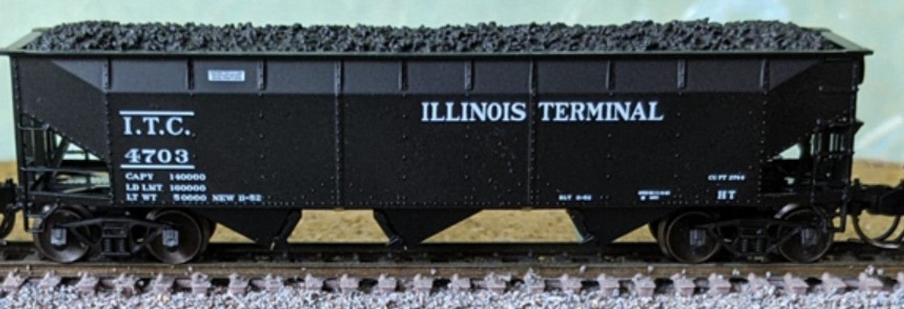 Bluford Shops 74174 N Illinois Terminal 70 Ton 3-Bay Offset Side Hopper #4849