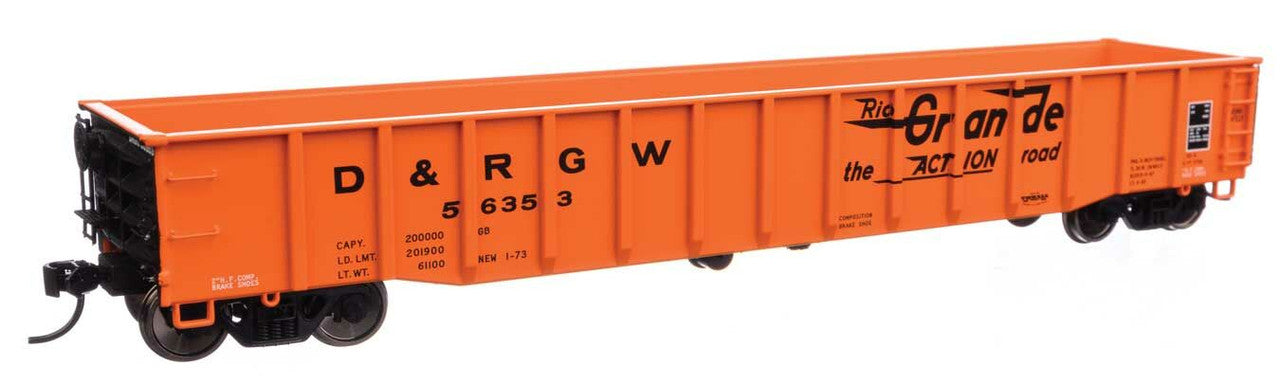 Walthers 920-105510 HO D&RGW 53' Thrall Gondola Ready to Run #56353