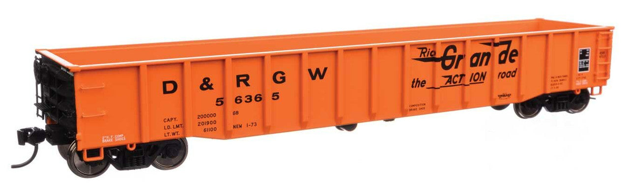 Walthers 920-105511 HO DD&RGW 53' Thrall Gondola Ready to Run #56365