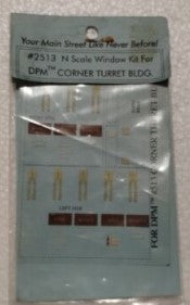 Main Street Graphics 2513 N Scale Window Kit for DPM Corner Turret Building