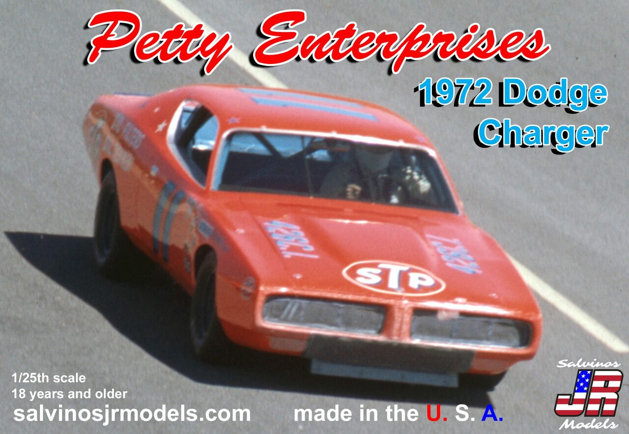 Salvinos JR Models PEDC1972D 1:25 Richard Petty 1972 Dodge Charger Car Model Kit