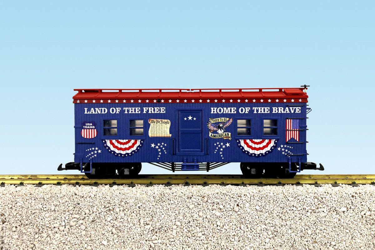 USA Trains R18304A G Land of the Free Home of the Brave Patriotic Bunk Car