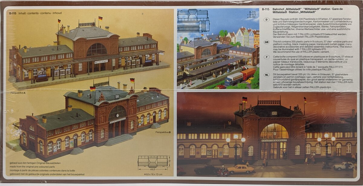 Faller HO B-115 Train Station model kit Bonn store Hauptbahnhof station