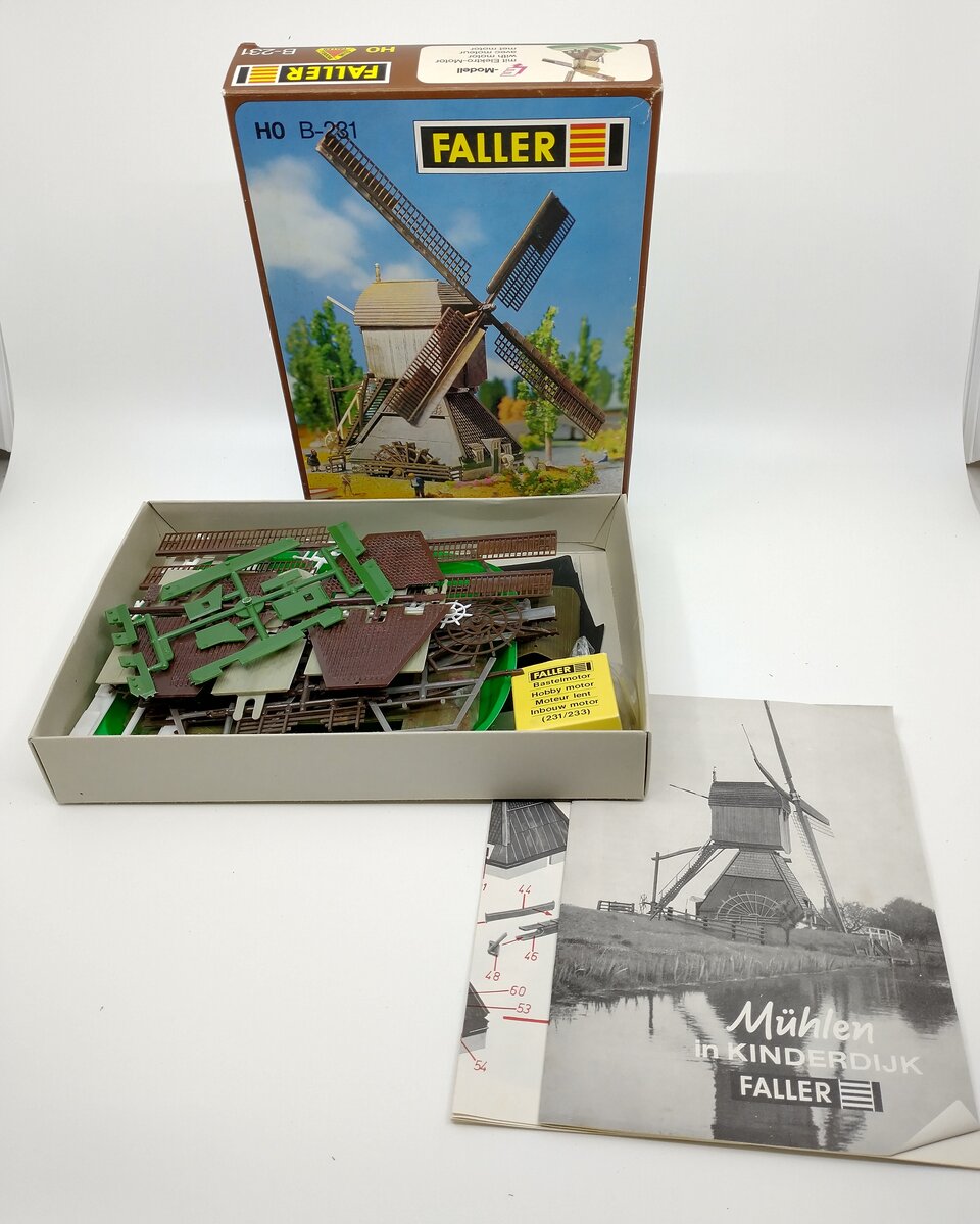 Faller B-231 HO Motorized Windmill with Water-Wheel Building Kit – Trainz