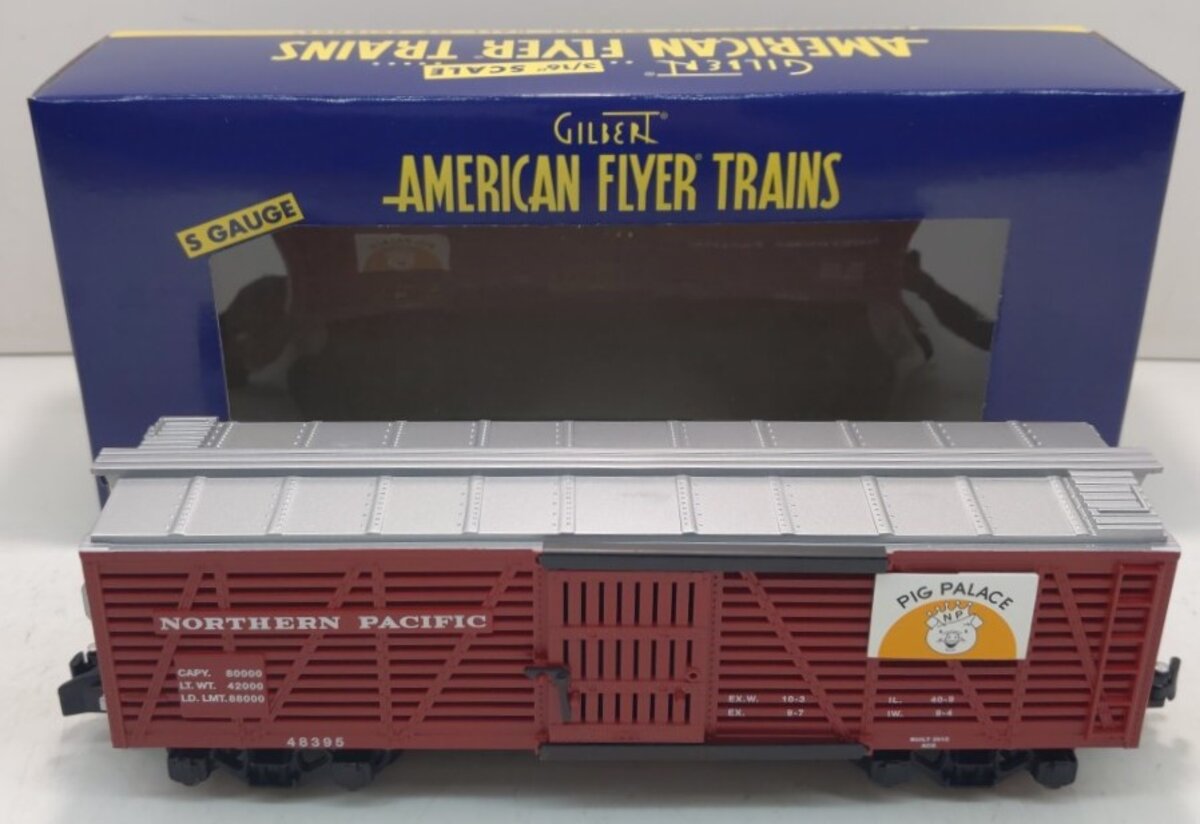 American Flyer 6-48395 S Scale Northern Pacific Pig Palace Stockcar