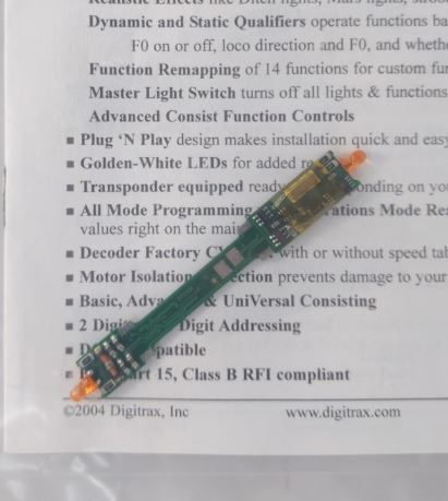 Digitrax DN163A0 N Scale Plug N'Play DCC Decoder for Atlas Diesel Locos