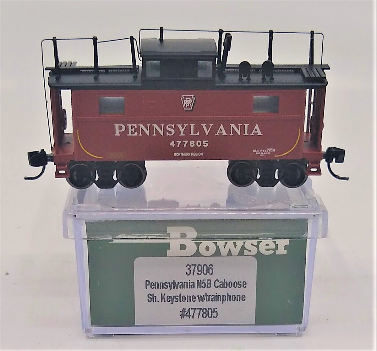 Bowser 37906 N Pennsylvania N5 Caboose Shadow Keystone with Trainphone #477805