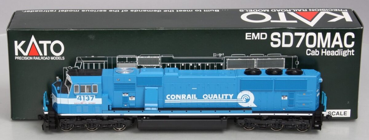 Kato 37-6406 HO Conrail SD70MAC Diesel Locomotive w/Cab Headlight #4137