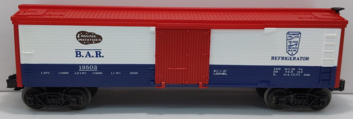 Lionel 6-19503 O Gauge Bangor & Aroostook Woodside Refrigerator Car