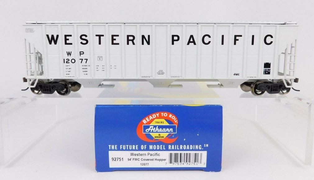 Athearn 92751 HO Western Pacific 54' FMC Covered Hopper #12077