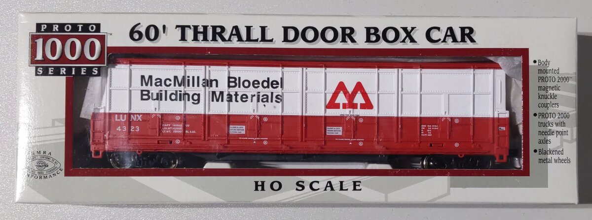 Proto 1000 23936 HO LUNX 60' Thrall Door Boxcar #4323 – Trainz