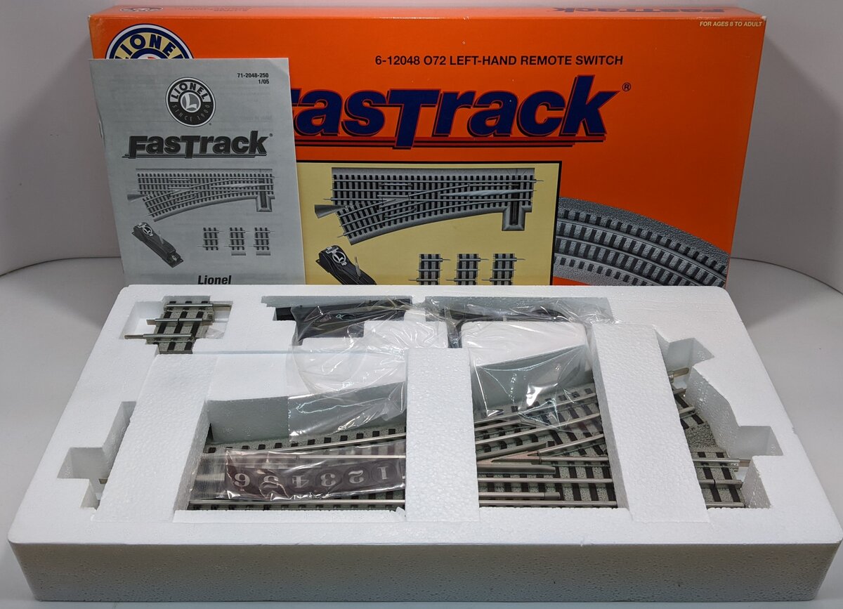 Lionel 6-12048 O72 Left Hand Remote-Control FasTrack Switch Turnout