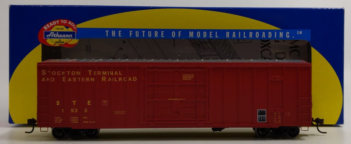 Athearn 87412 HO Scale Stockton Terminal & Eastern 50' FMC PD Boxcar #1933