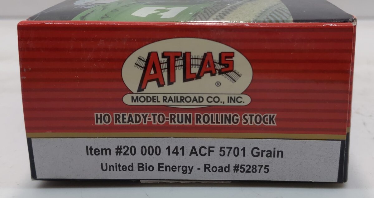 Atlas 20000141 HO Scale United Bio Energy ACF 5701 Covered Grain Hopper #52875