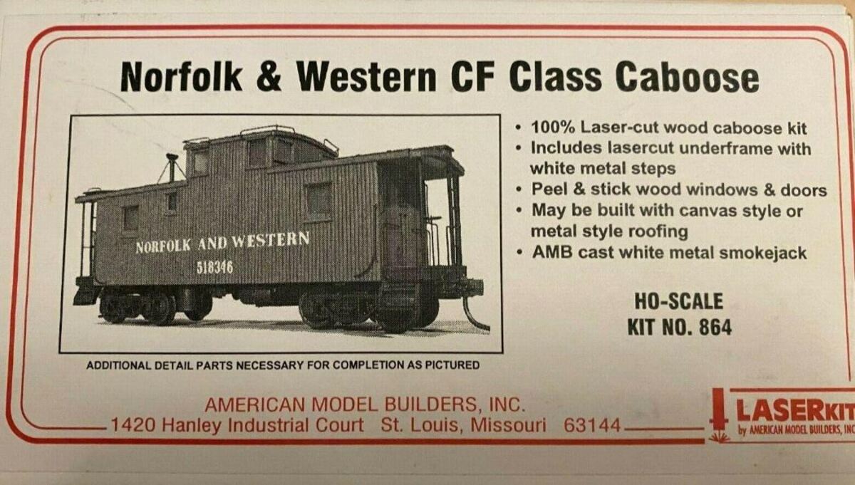 American Model Builders 864 HO Laser Art N&W Class CF Caboose Kit