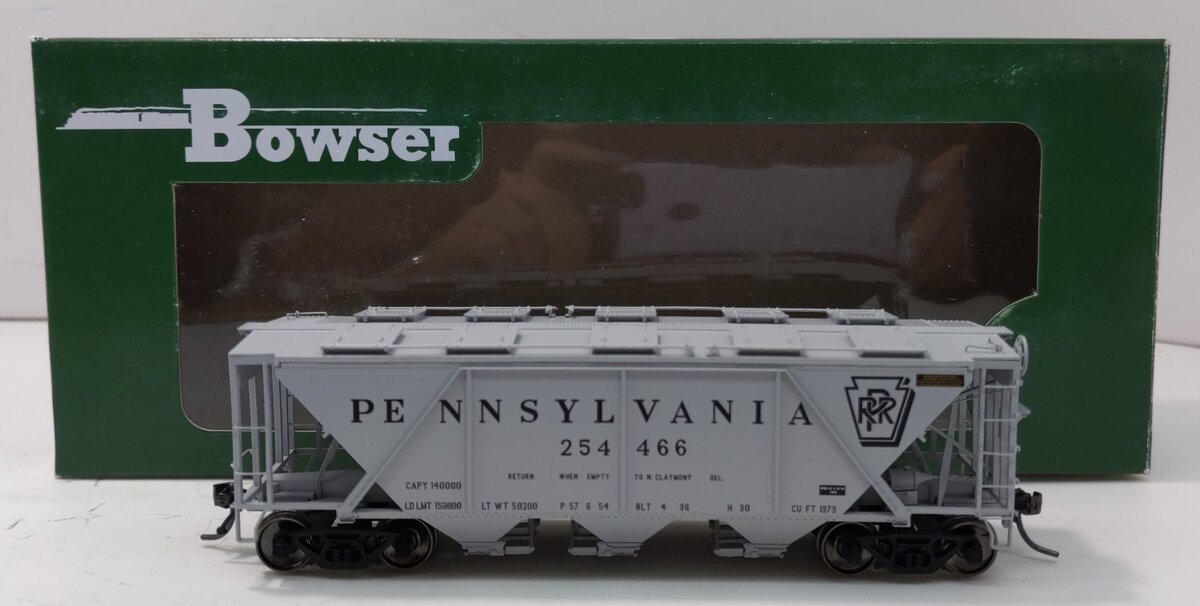 Bowser 41469 HO PRR H30 Shadow Keystone Covered Hopper #254466