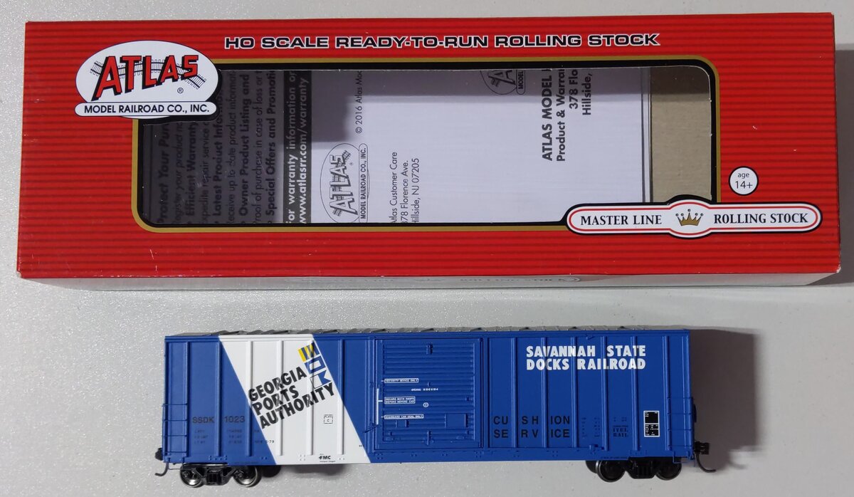 Atlas 20003907 HO Savannah State Docks Railroad FMC 5347 Single-Door Boxcar #102