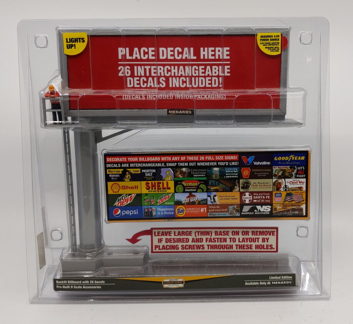 Menards 279-3693 O Scale Backlit Lighted Billboard