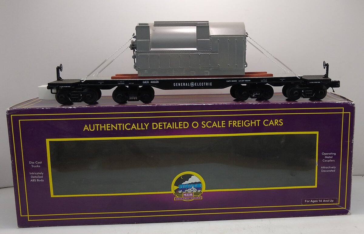 MTH 20-98727 General Electric 47' TTX Heavy Duty Flat Car w/Transforme ...