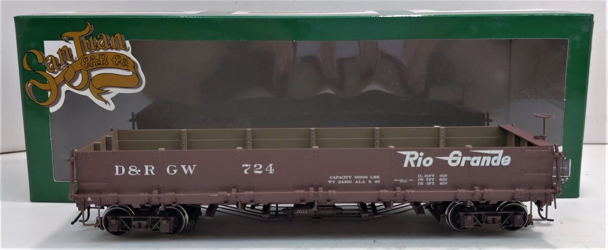 San Juan Car Co 724 On3/On30 D&RGW Drop Bottom Gondola