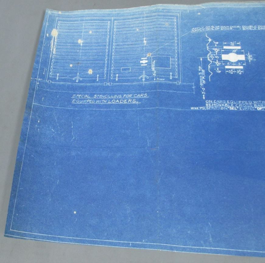 1962 Rock Island Lines Stenciling Special For Loader Cars Blueprint VG