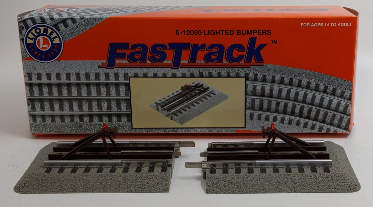 Lionel 6-12035 O Gauge FasTrack Lighted Bumpers (Pack of 2)