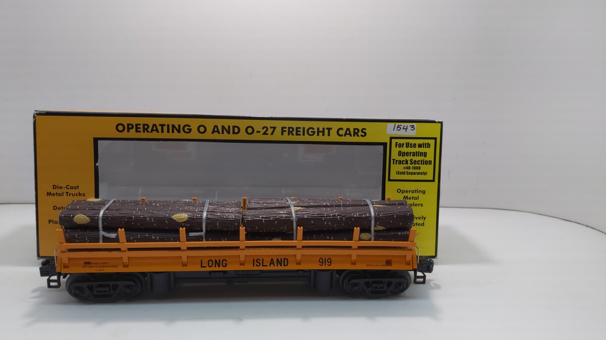 MTH 30-79589 O Operating Log Dump Car LIRR #919