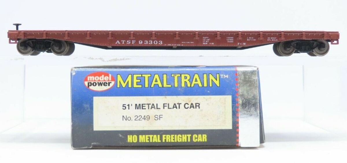 Model Power 2249 HO Scale ATSF 51' Metal Flat Car #93303