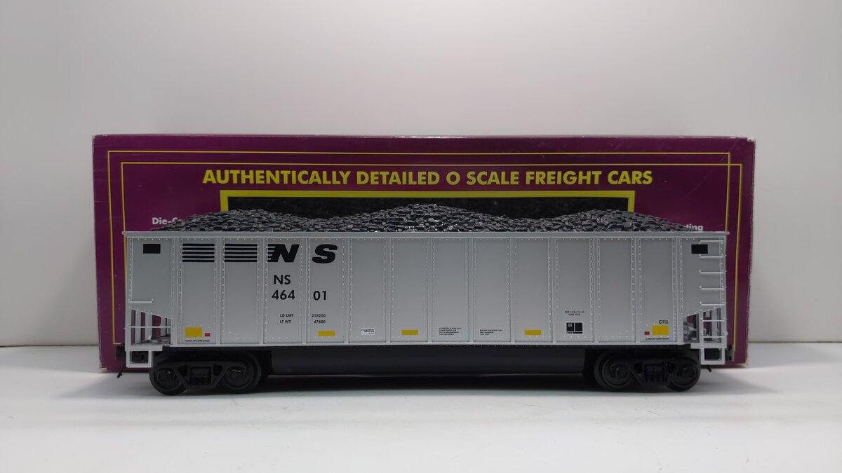 MTH 20-97761 O Gauge Norfolk Southern Coalporter Hopper W/ Coal #46401