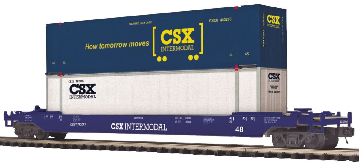 MTH 20-95112 O Gauge CSX Husky Stack Car #782089