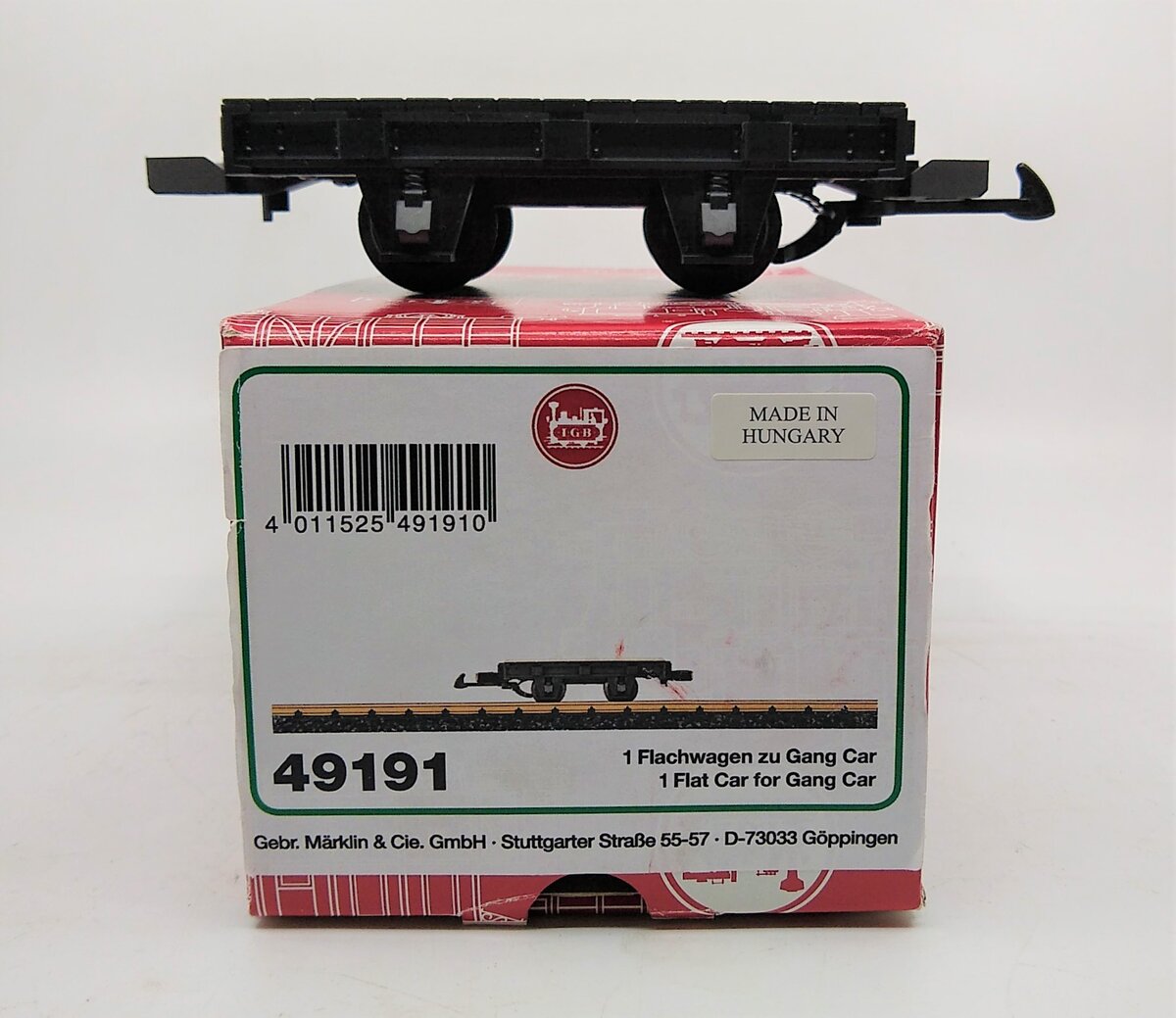 LGB 49191 G Flat Car for Gang Car (Metal Wheels)