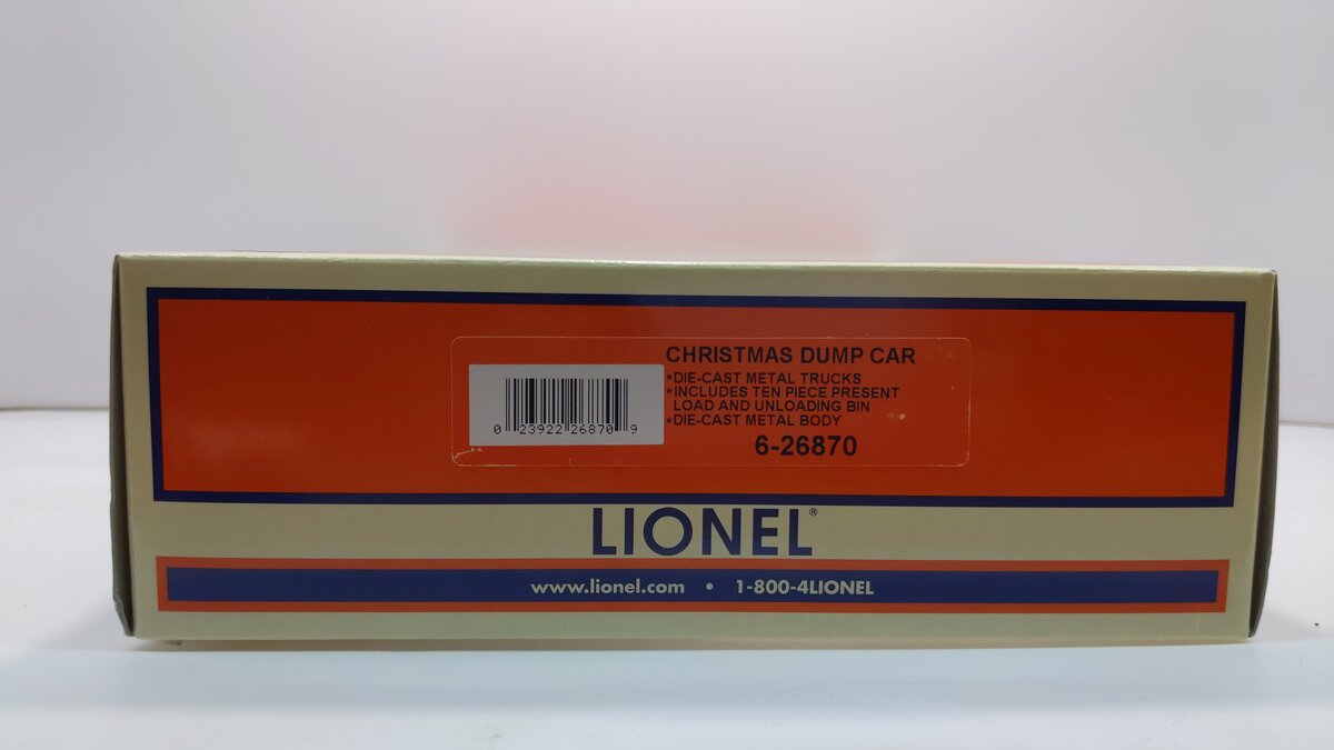 Lionel 6-26870 O Gauge Christmas Dump Car