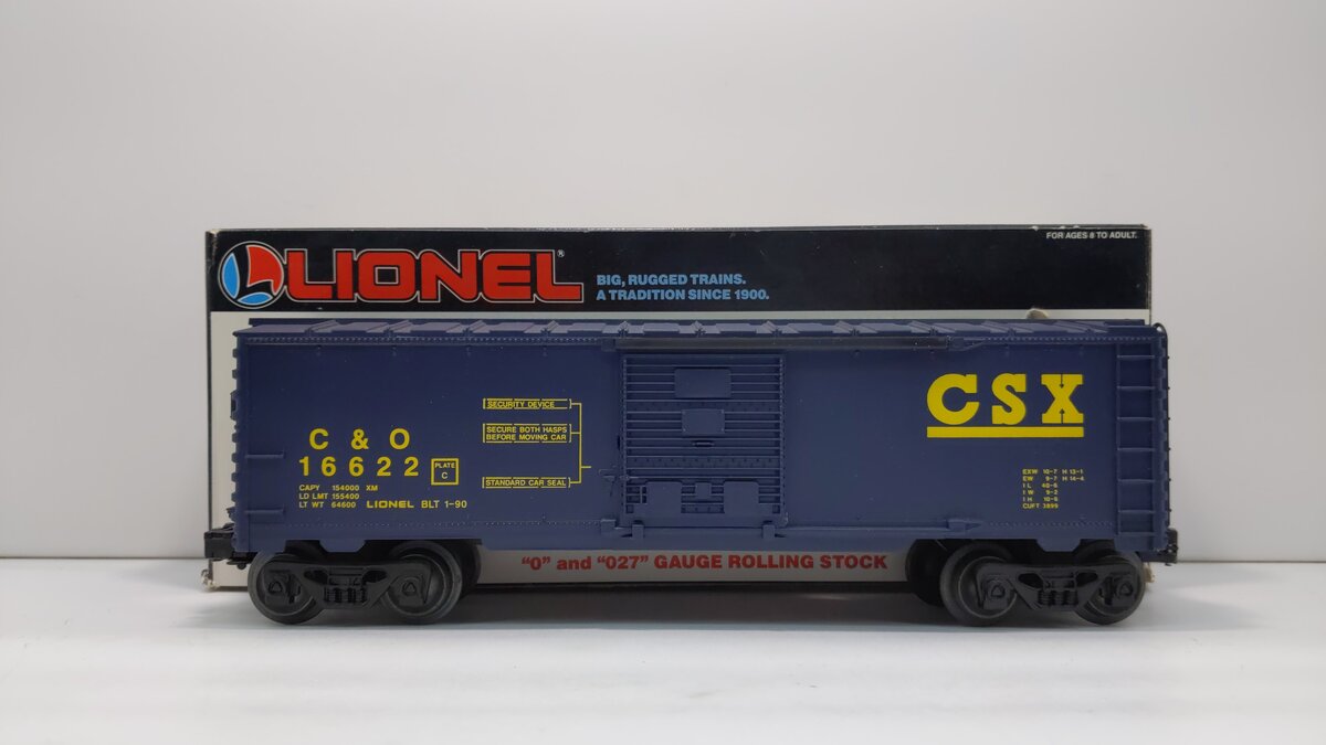 Lionel 6-16622 O Gauge CSX Boxcar with Red Flashing ETD