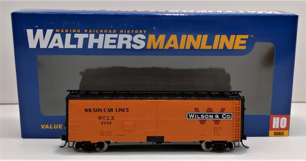 Walthers 910-3512 HO Wilson Car Lines WCLX 40' Steel Meat Reefer RTR #2039