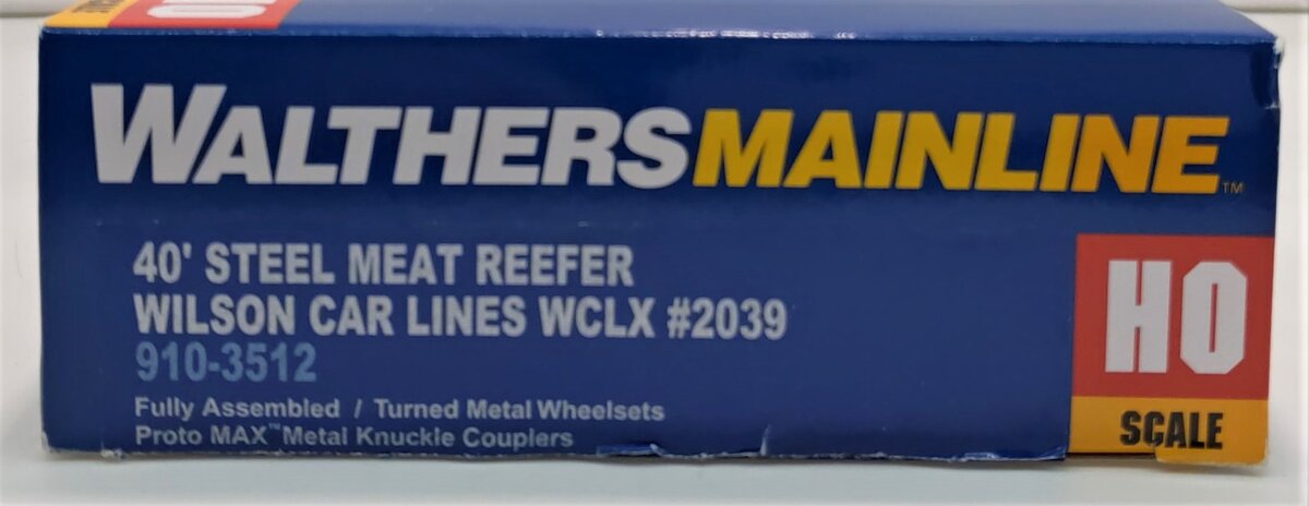 Walthers 910-3512 HO Wilson Car Lines WCLX 40' Steel Meat Reefer RTR #2039