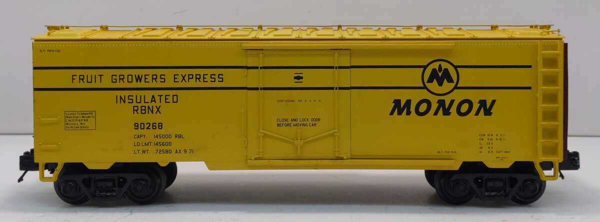 MTH 20-94285 O Monon Reefer Car #90268