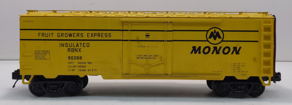 MTH 20-94285 O Monon Reefer Car #90268