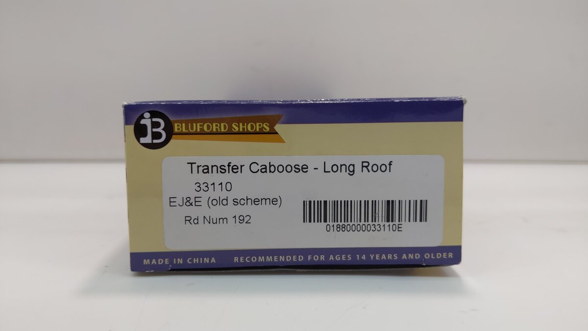 Bluford Shops 33110 HO Scale EJ&E Transfer Caboose W/ Long Roof #192