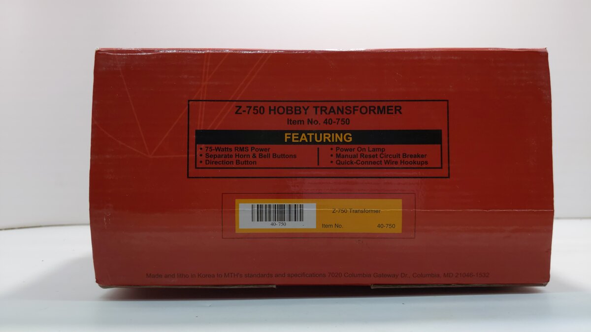 MTH 40-750 Z-750 Hobby Transformer with Controller